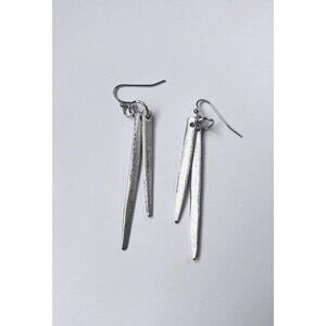 Handmade Fork Tine Earrings: Antique Silverware Jewelry layered spike